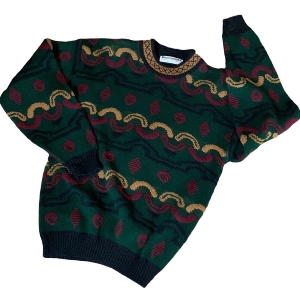 Vintage Eric Rhodes abstract design crewneck sweater Size Medium Made in USA